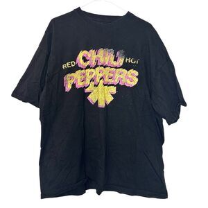 Red Hot Chili Peppers Crew Neck Short Sleeve Graphic Band Merch Tee Black XL